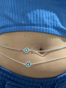 Large evil eye belly chain