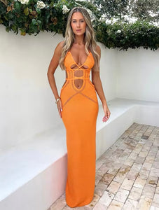 Knit cut out maxi dress