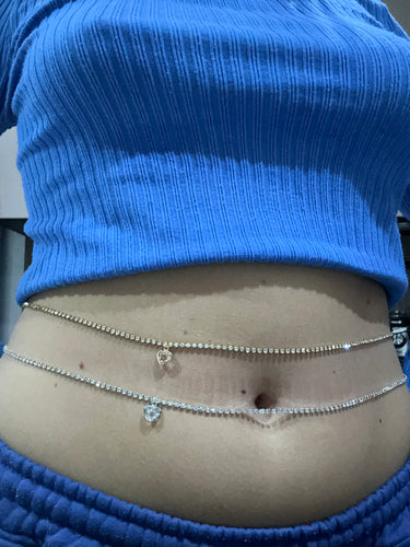 Crystal shape belly chain