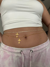 Gold cross belly chain