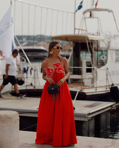 Red maxi dress