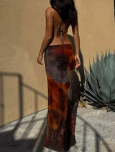 Print cut out maxi dress