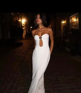 White cut out maxi dress