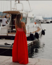 Red maxi dress