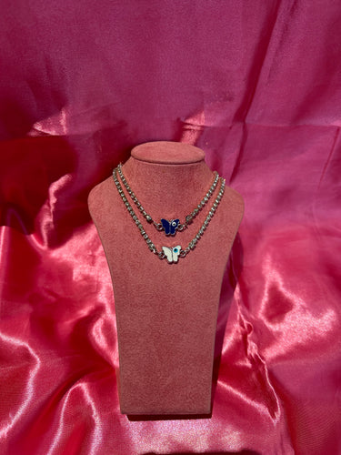 Butterfly evil eye necklace