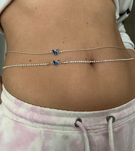 Butterfly evil eye belly chain