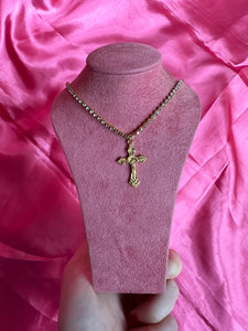 Gold cross necklace