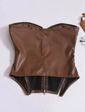 Faux leather corset top