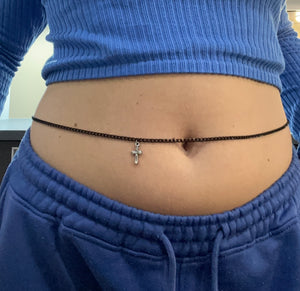 Small cross pendant belly chain