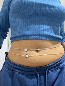 Large evil eye belly chain