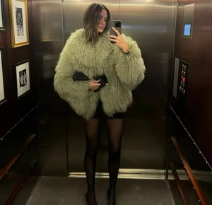 Fully faux fur jacket