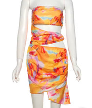 Colourful cut out mini dress