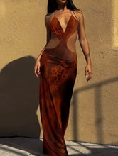 Print cut out maxi dress