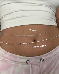 Silver cross belly chain