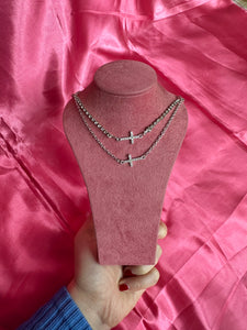 Silver cross necklace