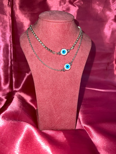 Circle evil eye necklace