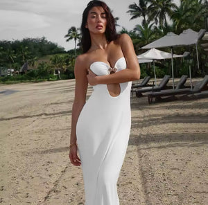 White cut out maxi dress