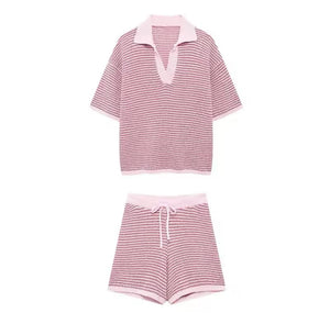 Knit stripe co ord set