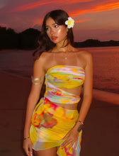 Colourful cut out mini dress