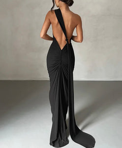 Backless maxi ring detail dress