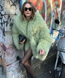 Fully faux fur jacket