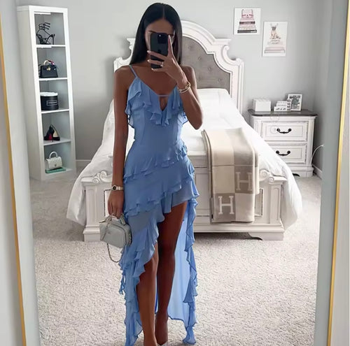 Blue ruffles dress