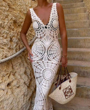 Crochet maxi beach dress