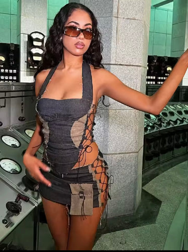 Y2k baddie denim co ord set