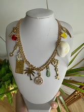 Gold multi charm necklace