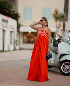 Red maxi dress