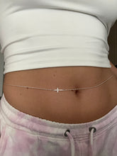 Silver cross belly chain