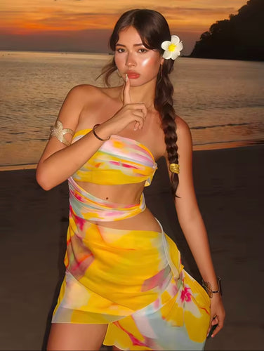 Colourful cut out mini dress