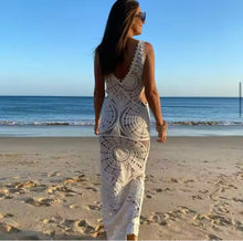 Crochet maxi beach dress