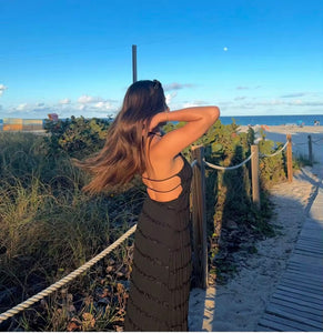 Ruched maxi dress