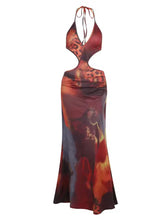 Print cut out maxi dress