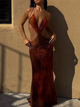 Print cut out maxi dress