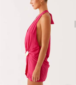 Mini plunge neckline dress