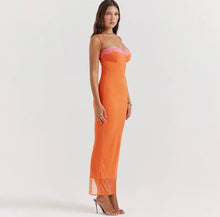 Orange midi dress