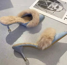 Fur mule heels