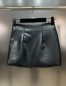 Faux leather mini skirt