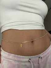 Small cross pendant belly chain