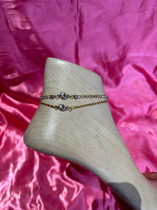 Crystal pendant anklet