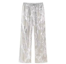 Metallic wide leg trousers