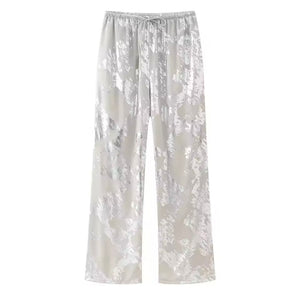 Metallic wide leg trousers