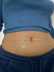 Large evil eye belly chain