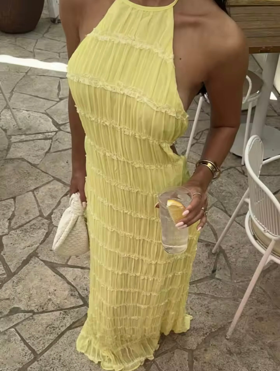 Ruched maxi dress