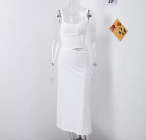 White cut out maxi dress