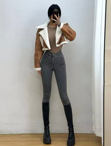 Brown crop jacket