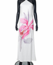 Halter flower maxi dress