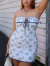 Blue print mini dress